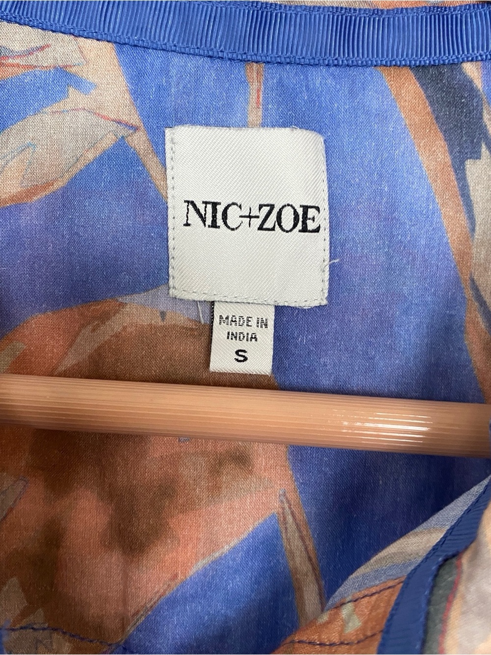 Nic+Zoe Dreamscape Printed Crinkle Shirt‎ Sz S - Picture 10 of 10